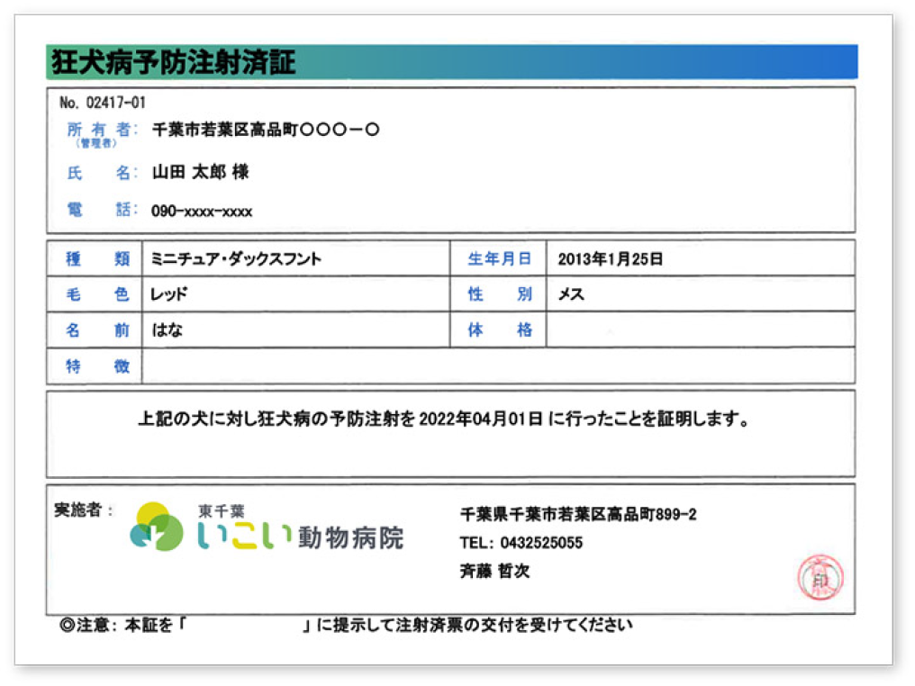 証明書などの各種書類